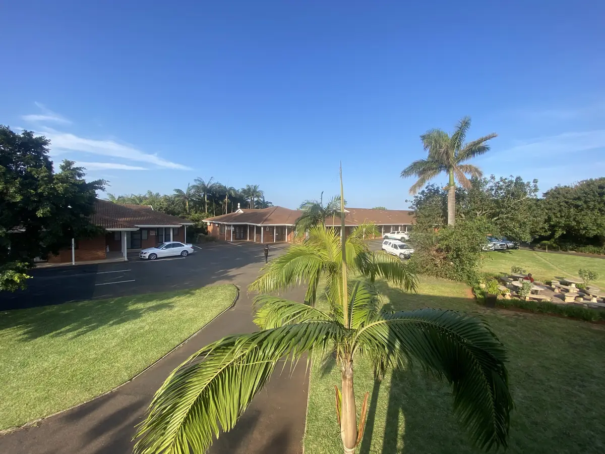 Aerial view of Rey Park, Ballito, with parking and lawns